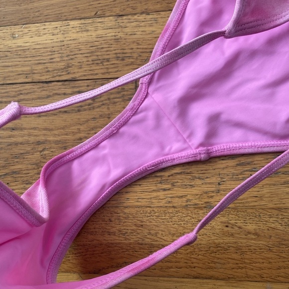 NWT KENDALL & KYLIE Pink Tie-dyed Barbados Lurex Triangle Bikini Top - Picture 9 of 15